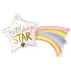 Balão Qualatex 14" - Shape Solto - Birthday Star-Estrela - 1 Un
