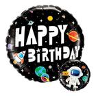 Balão Qualatex 18" - Redondo - Happy Birthday-Astronauta - 1 Un