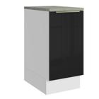 Balcão 40 cm 1 Porta Branco/Preto Lux Madesa