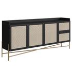 Balcão Aparador Buffet 3 Portas Pé Metal Arlo A10 Nero/Dourado - Mpozenato