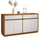 Balcão Aparador Buffet 4 Portas 2 Gavetas 100% MDF Anne N02 Ypê/Off White - Mpozenato