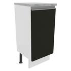 Balcão Armário de Cozinha 35 cm 1 Porta Branco/Preto Glamy Madesa