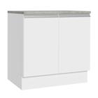 Balcão Armário de Cozinha 80 cm 2 Portas Branco Glamy Madesa