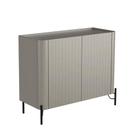 Balcão Buffet 98,5cm p/ Sala Porta Brise 100% MDF Pés Metal