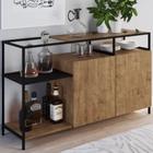 Balcão Buffet Bar 135Cm 2 Portas York - Trama Aço Expandido Industrial Artesano