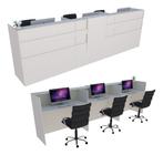 Balcão Caixa 293cm Branco - Linha Premium - Modelo 1.1