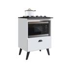 Balcão Com Porta Basculante Para Forno e Cooktop 4 Bocas Bogotá - Art In - Branco