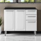 Balcão Cozinha em Aço 3 Portas 2 Gavetas 105cm com Tampo Luce Itatiaia