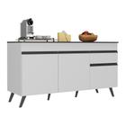 Balcão Cozinha Gabinete Pia 150cm 3 Portas 1 Gaveta Veneza Multimóveis V3740