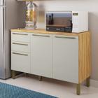 Balcão de Cozinha 120cm com 3 Portas 2 Gavetas e Tampo 100% Mdf Itália