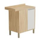 Balcão de Cozinha Canto Reto com 1 Porta e Tampo 100% MDF Vicenza Espresso Móveis Amêndoa/Off White