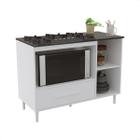 Balcão De Cozinha P/ Cooktop 5 Bocas Branco / Preto Córdoba