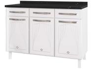 Balcão de Cozinha Telasul Aço 3 Portas 3 Gavetas Cristal