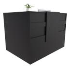 Balcão em L Recepção Caixa 125cm Preto - Linha Premium - 1.1