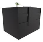 Balcão em L Recepção Caixa 135cm Preto - Linha Premium - 1.1 - Marcenaria Online