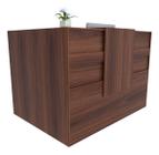Balcão em L Recepção Caixa 148cm Álamo - Linha Premium - Mod 1.1