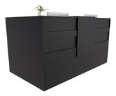 Balcão em L Recepção Caixa 179cm Preto - Linha Premium - 1.1 - Marcenaria Online