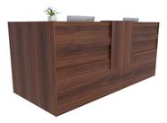 Balcão em L Recepção Caixa 232cm Álamo - Linha Premium - Mod 1.1 - Marcenaria Online