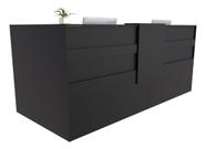 Balcão em L Recepção Caixa 245cm Preto - Linha Premium - 1.1 - Marcenaria Online