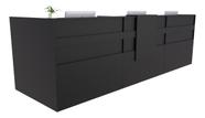 Balcão em L Recepção Caixa 262cm Preto - Linha Premium - 1.1 - Marcenaria Online