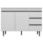 Balcão Gabinete Cozinha Andréia 100cm Com Tampo 2 Portas Branco - Abmaza