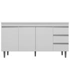 Balcão Gabinete Cozinha Andréia 160cm Com Tampo 3 Portas Branco - Desk Design