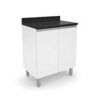 Balcão Gabinete De Cozinha E Lavanderia Com 2 Portas Top Class Branco Batrol