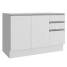 Balcão Gabinete de Pia Armário de Cozinha 120 cm 2 Portas e 3 Gavetas Branco Glamy Madesa