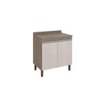 Balcão Gabinete Karen 80cm 2 Portas Malbec Avelã - Peternella