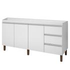 Balcão Gabinete Para Pia Karen 159cm Sem Tampo 3 Portas Branco - Abmaza