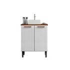Balcão p/ Banheiro Natura 8004 c/ Cuba e 2 Portas Branco - Bertolini