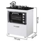 Balcão para Cooktop 4 Bocas Salvia Kaiki Móveis Branco