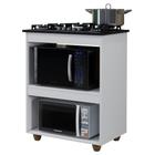 Balcão para Cooktop 4 ou 5 Bocas com Espaço para Forno e Micro-ondas  MDP com Tampo