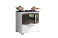 Balcão Para Cooktop 5 bocas e Forno 1 Porta Albânia Branco Bela Casa