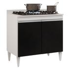 Balcão para Cooktop 80cm 2 Portas Flórida Branco/Preto - Lumil Móveis