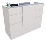 Balcão Recepção Caixa 122cm Branco - Linha Premium - Mod 1.1 - Marcenaria Online