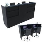 Balcão Recepção Caixa 174cm Preto Alto Padrão 100%Mdf 1.1 - Marcenaria Online