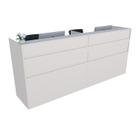 Balcão Recepção Caixa 259cm Branco - Linha Premium - Mod 1.3