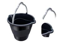 Balde 10 Litros De Limpeza Preto Bico Duplo Plástico C/ Alça