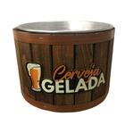 Balde Aluminío C/ Madeira Sirva A Sua Bebida Cerveja Gelada