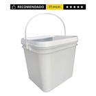 Balde Branco Grande De 3.6L Retang Com Tampa Lacre25Un