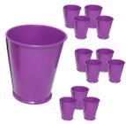 Balde Cachepot de Metal Para Mesa Festa Evento 15 Anos Mini Roxo Kit Com 24 (balde-p-b)