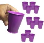 Balde Cachepot Enfeite Para Mesa Festa Evento 15 Anos Metal Mini Roxo Kit Com 12 (balde-p-b)