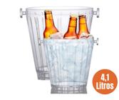 Balde Champanheira Para Gelo Cerveja Bebida Transparente 4 Litros