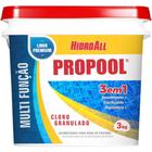 Balde de Cloro Granulado para Piscina 3 em 1 Propool 3kg Hidroall