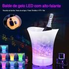 Balde De Gelo Cerveja Champagne Led E Caixa De Som Bluetooth