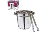 Balde De Gelo De Inox Redonda Com Alca E Pegador 1,5L