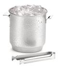 Balde De Gelo Inox Com Pegador Pinça 1,3 Litros Bar Drinks Bebidas Festa Gelar Aço Inoxidável Mesa Servir Ice Alto Padrão Qualidade Forma Inox