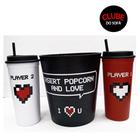 Kit 2 Copos e Balde Meme Flork Amor e Pipoca Meme Bento - Poop Store -  Copos - Magazine Luiza