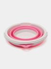 Balde Dobrável 10 Litros Silicone Retrátil Flexível Limpeza - Rosa